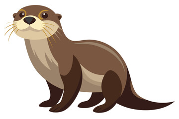 Sea Otter side view vector illustration 