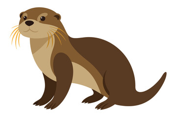 Sea Otter side view vector illustration 