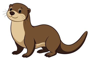 Sea Otter side view vector illustration 