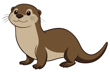 Sea Otter side view vector illustration 
