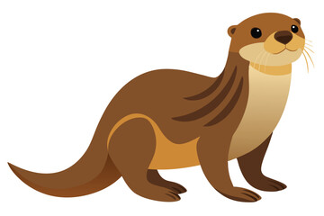 Sea Otter side view vector illustration 