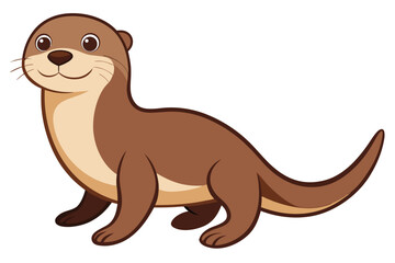 Sea Otter side view vector illustration 