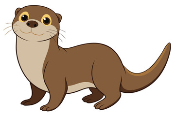 Sea Otter side view vector illustration 
