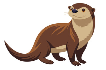 Sea Otter side view vector illustration 