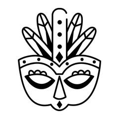 A hand drawn style icon of mexican mask 

