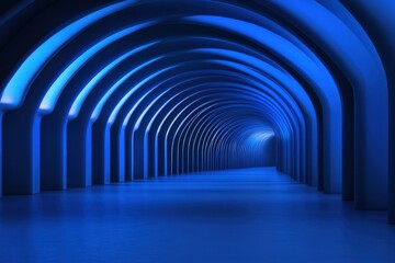 Fototapeta premium Abstract blue tunnel