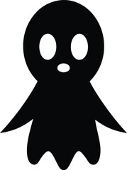 ghosts icon black silhouette vector illustration on transparent background
