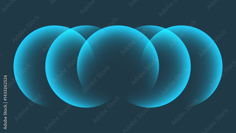 Leinwandbilder blue gradient round shapes. futuristic abstract background with bright colored spheres for creative 