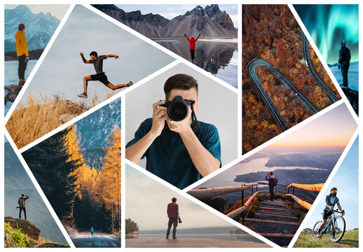 Photo Collage Frame Effect Mockup