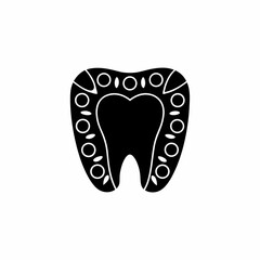 creative details Tooth line icon vector Illustration  