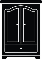 Cupboard icon black silhouette vector illustration on transparent background
