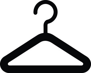 Clothes hanger icon black silhouette vector illustration on transparent background
