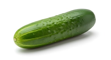 Fresh Cucumber: A close-up shot of a fresh, vibrant green cucumber. The crisp lines and subtle textures of the skin give it a healthy feel.