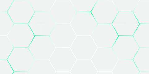 Abstract Hexagon white background , blue light and shadow. Abstract background design with white hexagon and blue light. Abstract. Hexagon. Vector.