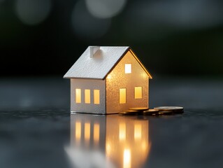 House and coins concept