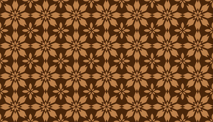 Fototapeta premium Monogram floral pattern or background on brown background.