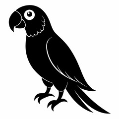 Minimalist Parrot Silhouette Vector
