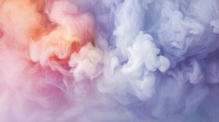 Abstract Art: A Smokey Sky with Pink, Blue, and White Clouds