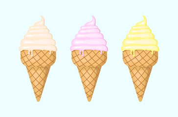 Ice creams set.
