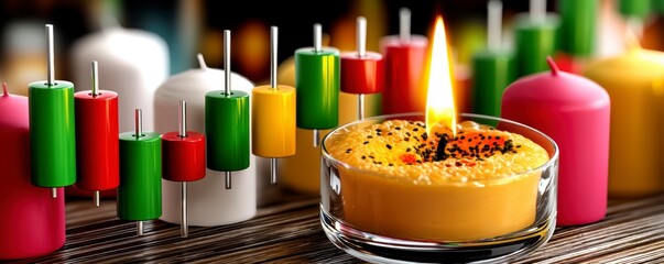 Creating candlelight ambiance home decorative candles cozy atmosphere close-up view relaxation concept