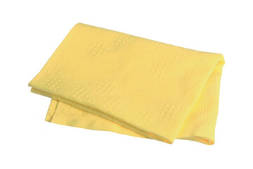 Kitchen yellow towel isolated on white background