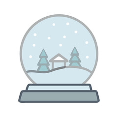 Fototapeta premium Minimalist Snow Globe Icon 