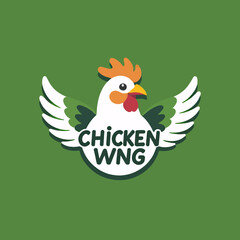 Fototapeta premium Chicken_Wing_Logo_Illustration_Food_Brand_Cartoon_Animal