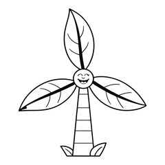 Naklejka premium Eco Energy Doodle funny, Silhouette, Vector, Icon, Logo, White Background.