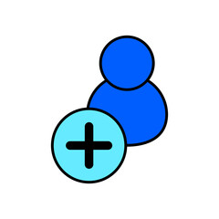 Icon a add user, isolated against a clean background.