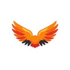 Fototapeta premium Phoenix_Bird_Icon_Wings_Flame_Orange_Red_Illustration