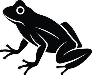 Creative Frog icon black silhouette vector illustration on transparent background
