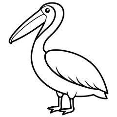 Minimalist Pelican Line Art Vector