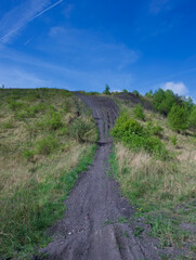 Obraz premium Boussu, Belgium - April 22, 2025 : the Saint-Antoine slag heap