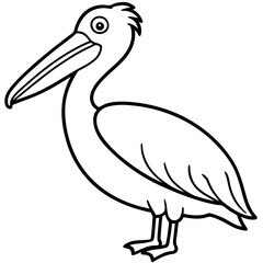 Minimalist Pelican Line Art Vector