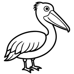 Minimalist Pelican Line Art Vector