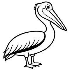 Minimalist Pelican Line Art Vector