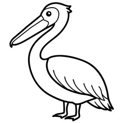 Minimalist Pelican Line Art Vector