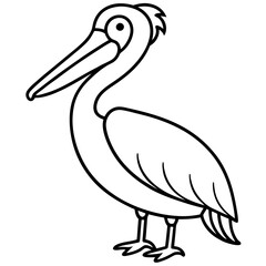 Minimalist Pelican Line Art Vector