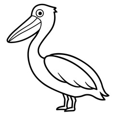Minimalist Pelican Line Art Vector