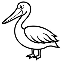 Minimalist Pelican Line Art Vector