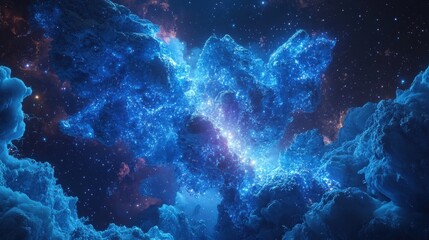 Fototapeta premium Electric Energy Burst with Blue Glowing Plasma