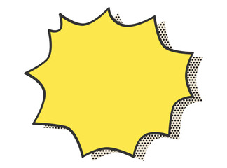 ドット柄の影のあるトゲトゲの吹き出し　2