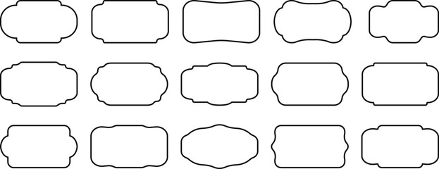 Obraz premium Vintage frames and labels shape. Luxury vintage frames, retro labels, royal wedding insignia, sale sticker, text note badge, price tag, paper black silhouette set. Ornamental label frames.