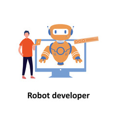 Robot developer Vector illustration which can easily modify or edit