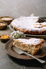 Homemade Pie Pastiera Napolitano With Powdered Sugar