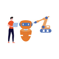 Fototapeta premium Making robot, Vector illustration which can easily modify or edit