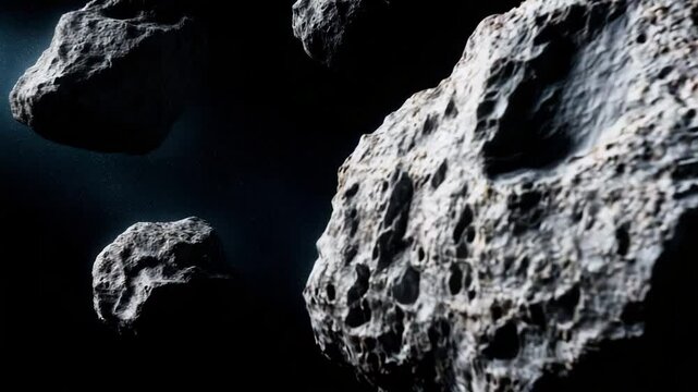 Asteroid Field in Deep Space Stunning cosmic rocks float through the vast darkness of space