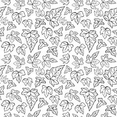 Flower Line Art Seamless Pattern Design. Best for gift wrapper, Fabric print, Coloring book. 