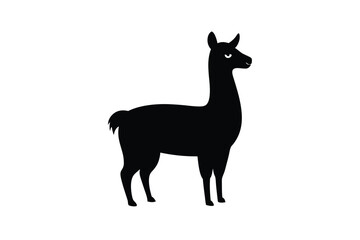 Llama Silhouette Black Minimalist Animal Icon