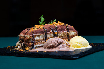 postre de helado 